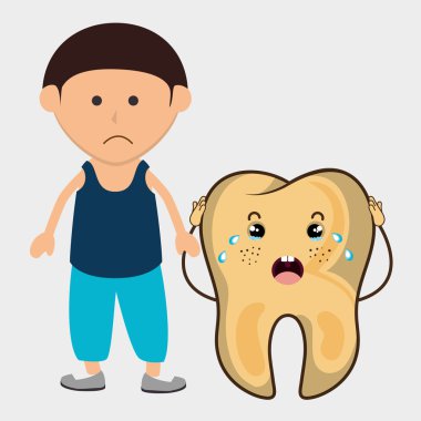 Çocuk hastalıklı diş izole simgesi