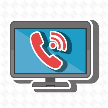 monitör telefon simgesi tasarım izole