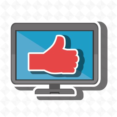 monitör izole el simgesi tasarım