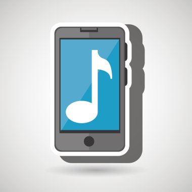 izole Smartphone müzik simgesi