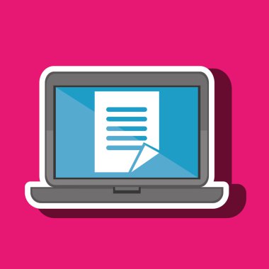 dizüstü bilgisayar kağıtları izole simgesi tasarım