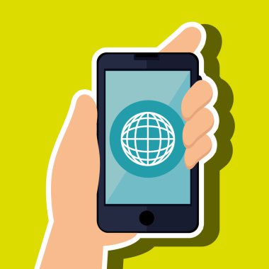 Smartphone ile izole el simgesi tasarım