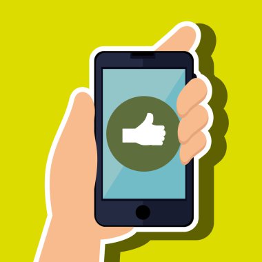 Smartphone ile izole el simgesi tasarım