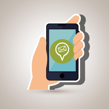 Smartphone ile izole el simgesi tasarım