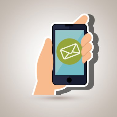 Smartphone ile izole el simgesi tasarım