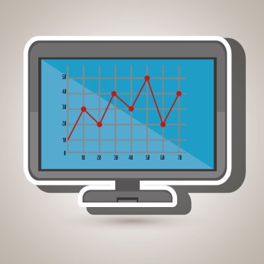 laptop ve istatistik simgesi tasarım izole