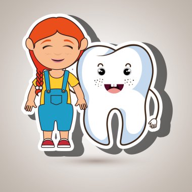 Diş izole simgesi tasarım kızla