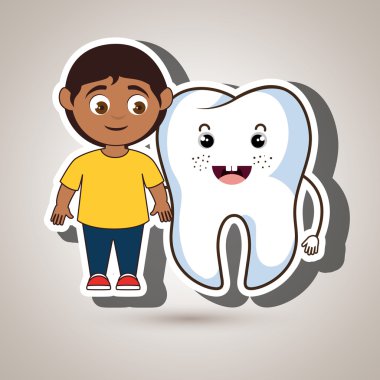 çocuk ve diş izole simgesi