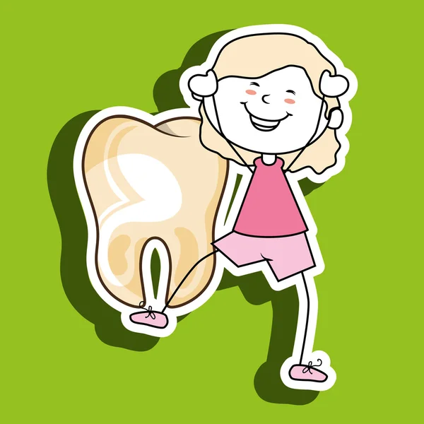 Dítě radost zub, samostatný ikony designu — Stockový vektor