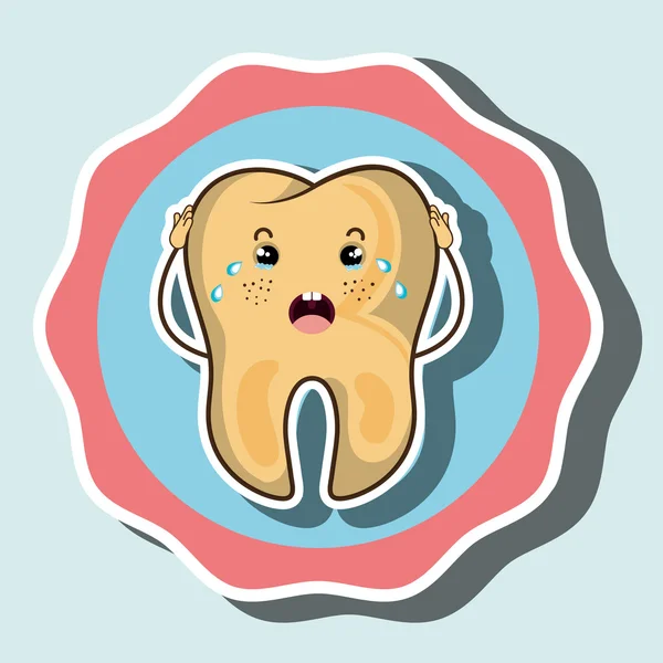 Σύμβολο των νοσούντων δόντι απομονωθεί εικονίδιο σχεδιασμός — Διανυσματικό Αρχείο