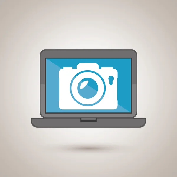 Дизайн иконок ноутбука и фотокамеры — стоковый вектор