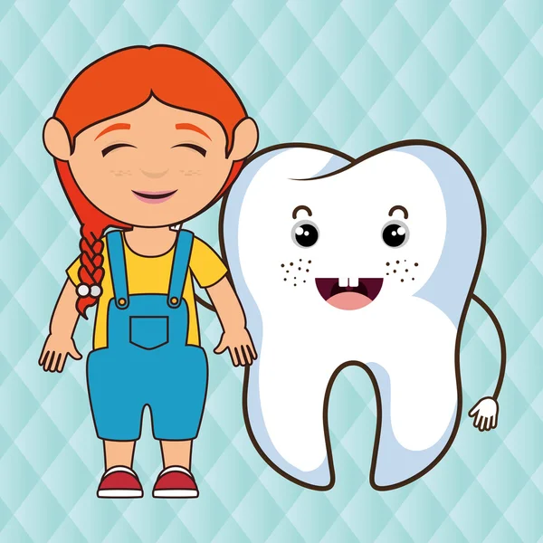 Dívka s zub, samostatný ikony designu — Stockový vektor