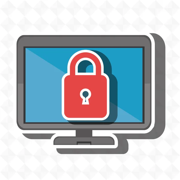 Monitor de seguridad aislado icono de diseño — Vector de stock