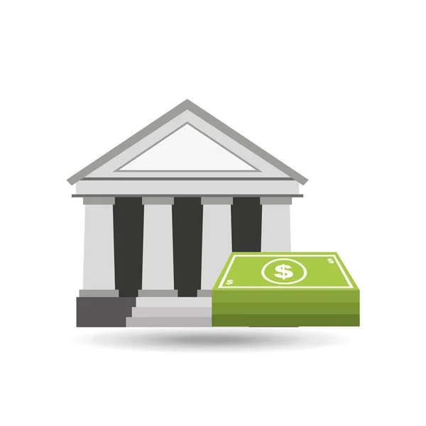 Pictogram bankgebouw — Stockvector