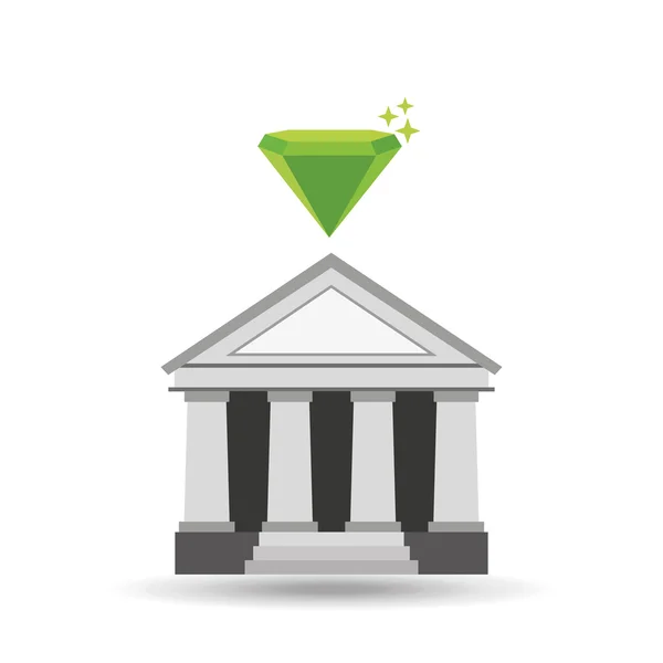 Bank building icon — Stock Vector