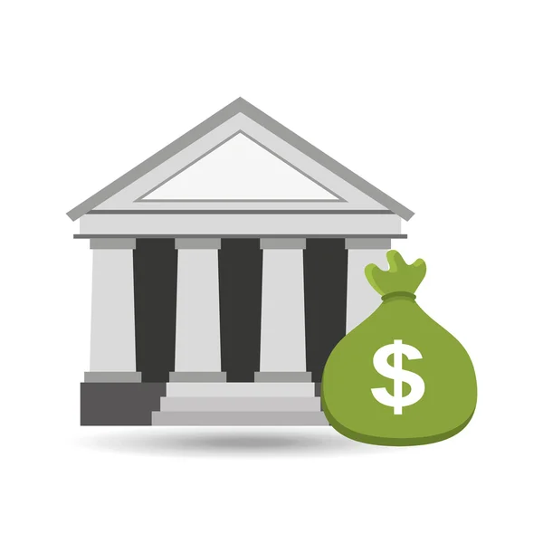 Pictogram bankgebouw — Stockvector