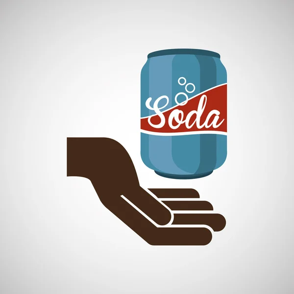 Hand met soda pictogram — Stockvector