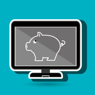 domuz mavi ile izole dizüstü bilgisayar simgesi tasarım