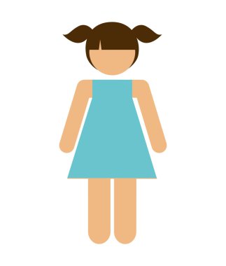 Öğrenci kız avatar izole simgesi