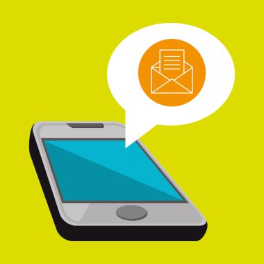 Smartphone ve zarf simgesi tasarım izole