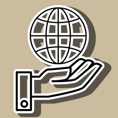 el ve dünya bağlantı simgesi tasarım izole