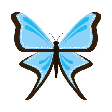 Güzel ve renkli kelebek izole simgesi