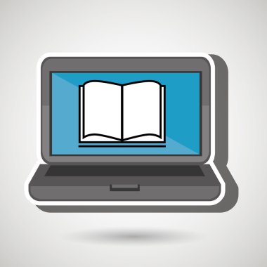 laptop ile izole kitap simgesi tasarım