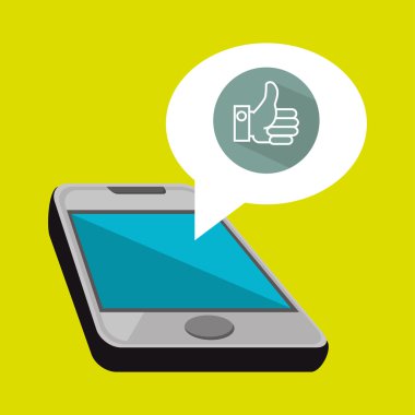 Smartphone ve el simgesi tasarım izole