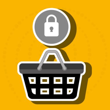 Kırmızı sepet ve asma kilit 