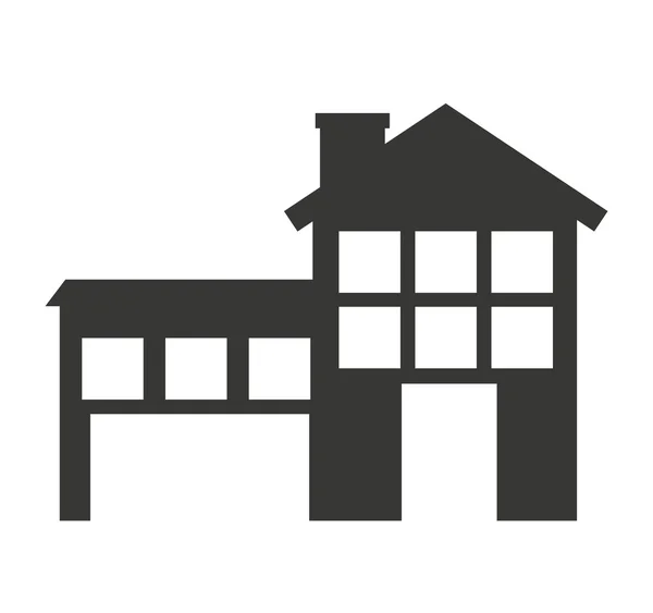 Huis buitenkant geïsoleerd pictogram ontwerp — Stockvector