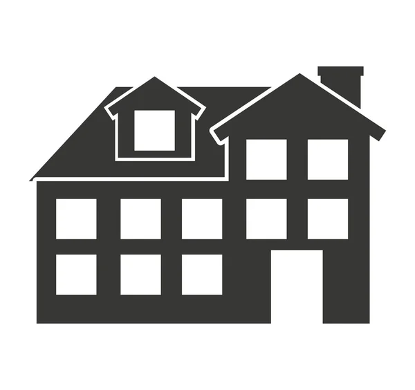 Huis buitenkant geïsoleerd pictogram ontwerp — Stockvector