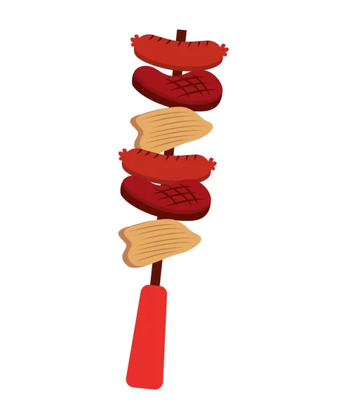 串肉香肠和土豆孤立的图标设计 — 图库矢量图片