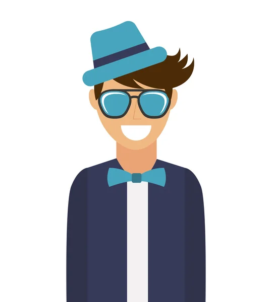 Man hipster style isolated icon design — Stock Vector