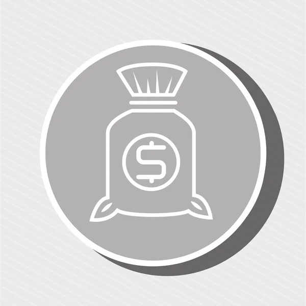 Simbolo della borsa soldi verde isolato icona di design — Vettoriale Stock