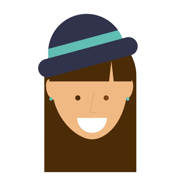 Mujer hipster estilo aislado icono de diseño — Vector de stock