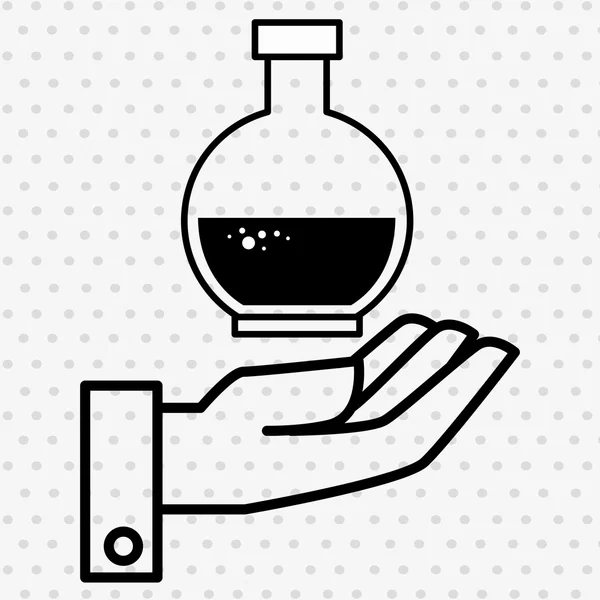 Conception icône isolée main et tube de laboratoire — Image vectorielle