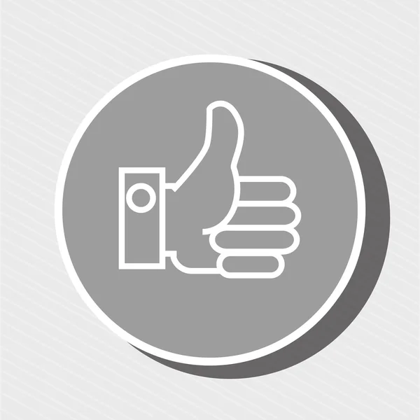 Hand grijze achtergrond geïsoleerd pictogram ontwerp — Stockvector