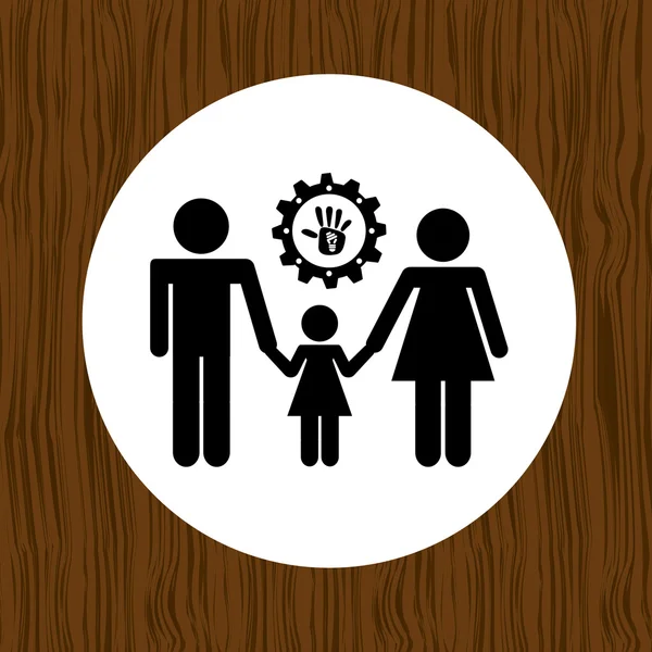 Ecologische familie ontwerp — Stockvector