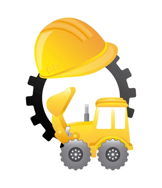 Maquinaria de construcción diseño icono aislado — Vector de stock