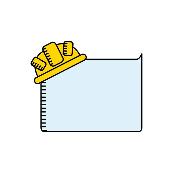 Helm in pictogram ontwerp voor een papieren geïsoleerd — Stockvector