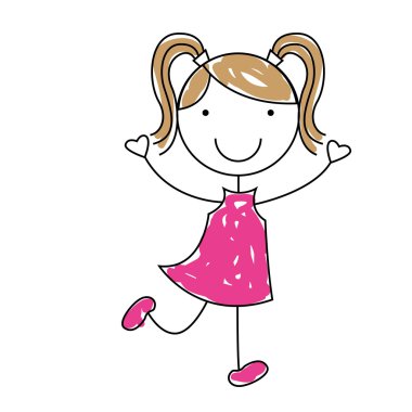 çizgi film kız simgesi