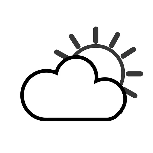 Zon wolk pictogram — Stockvector