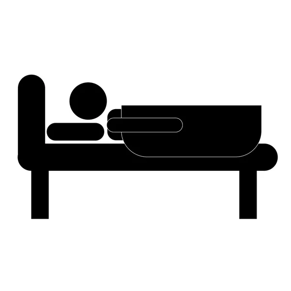 休息的床上的男人 — 图库矢量图片