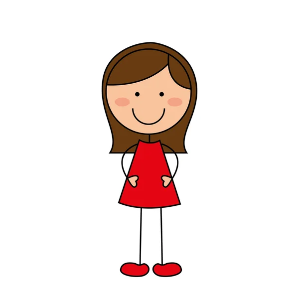 Icono de chica de dibujos animados — Vector de stock