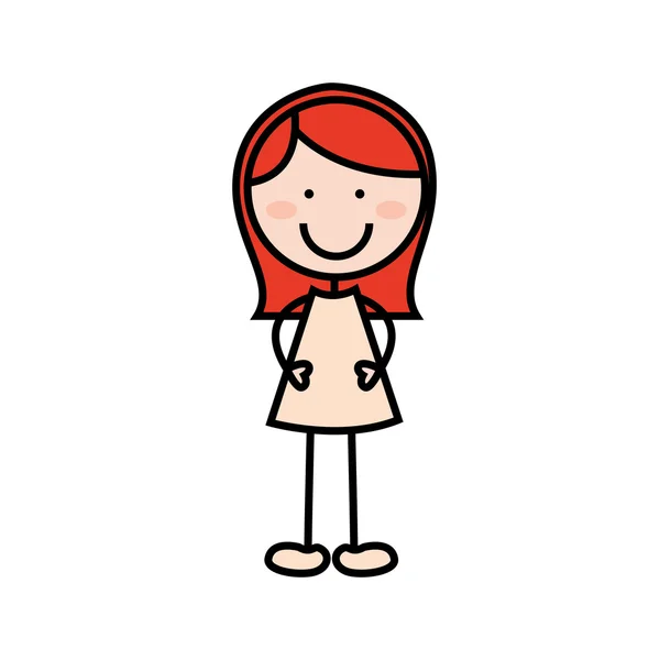 Icono de chica de dibujos animados — Vector de stock