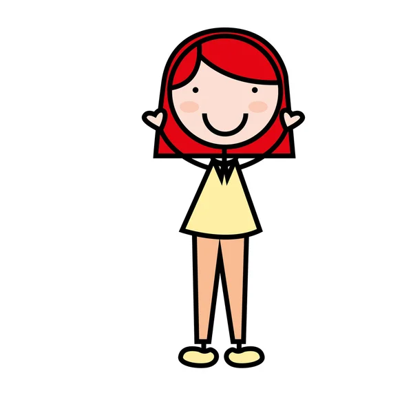 Icono de chica de dibujos animados — Vector de stock