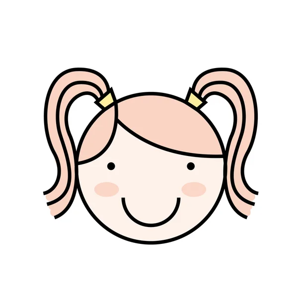 Ícone da menina dos desenhos animados — Vetor de Stock