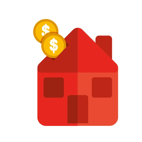 Ícone de casa de dinheiro — Vetor de Stock