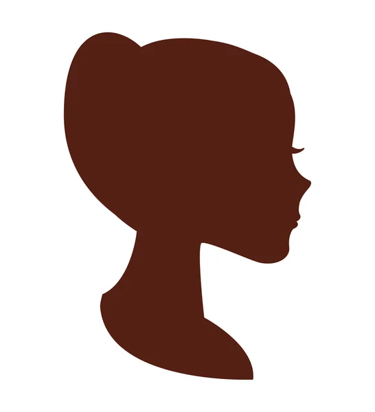Ikona hlavy silueta ženy — Stockový vektor