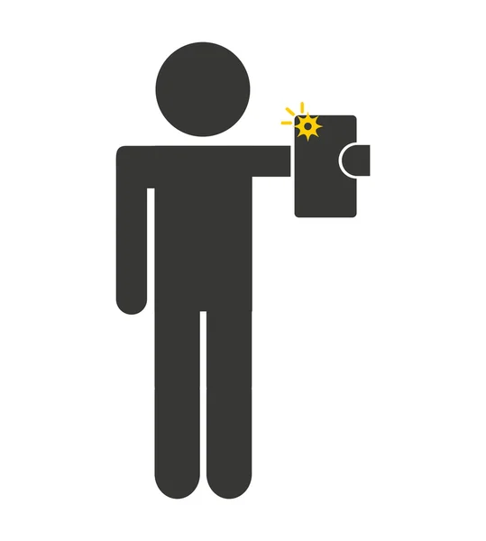 Selfie fotografické smartphone ikona — Stockový vektor